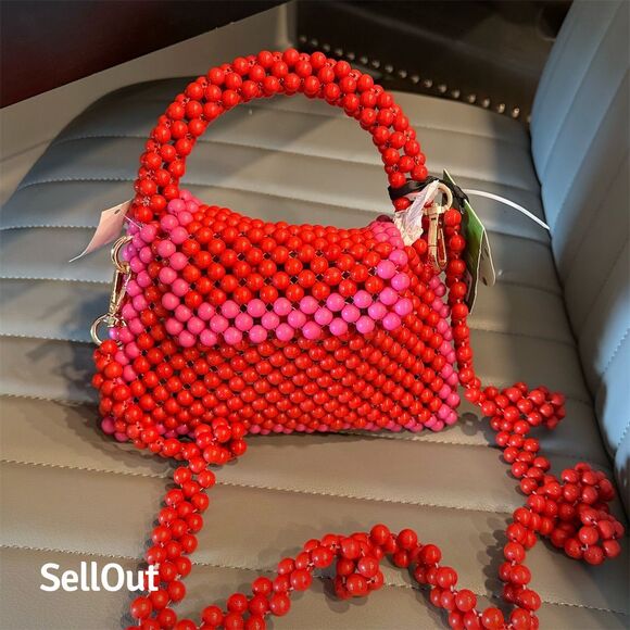 kate spade new york Handbags - Kate Spade x Target Red Pink Beaded Bucket Bag Limited Edition